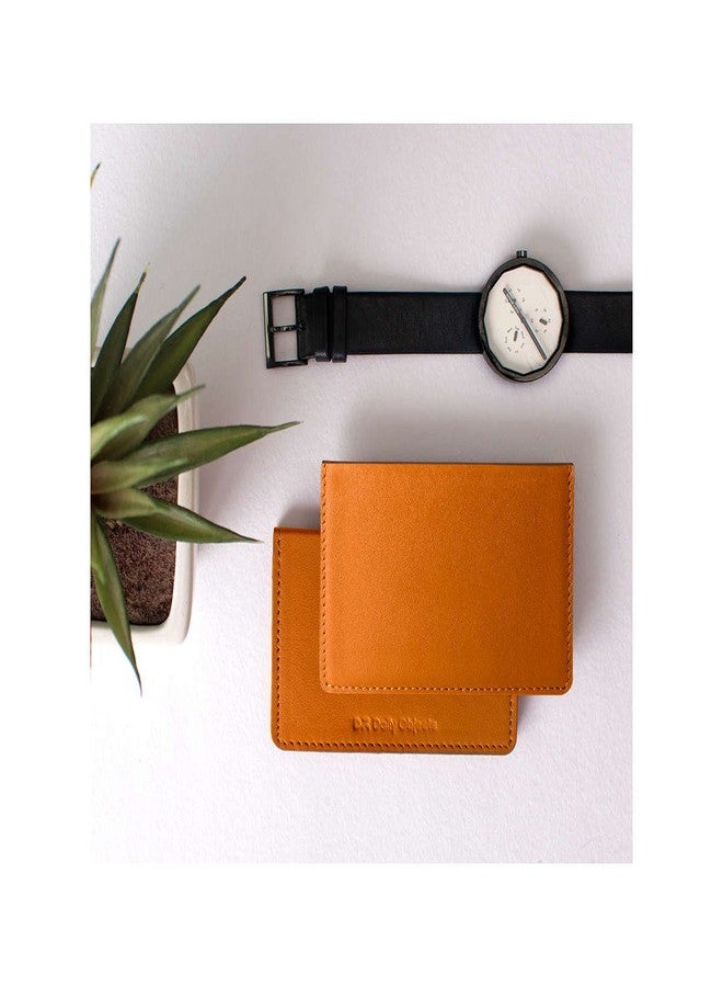 DailyObjects Tan Real Leather Debit/Credit Card Wallet, Colour-Multicolor, Size- 2.75X.25X4.5 Inch - Men - Image 3